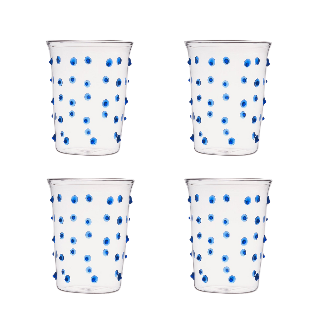 Blue Pom Tumbler, Set of 4