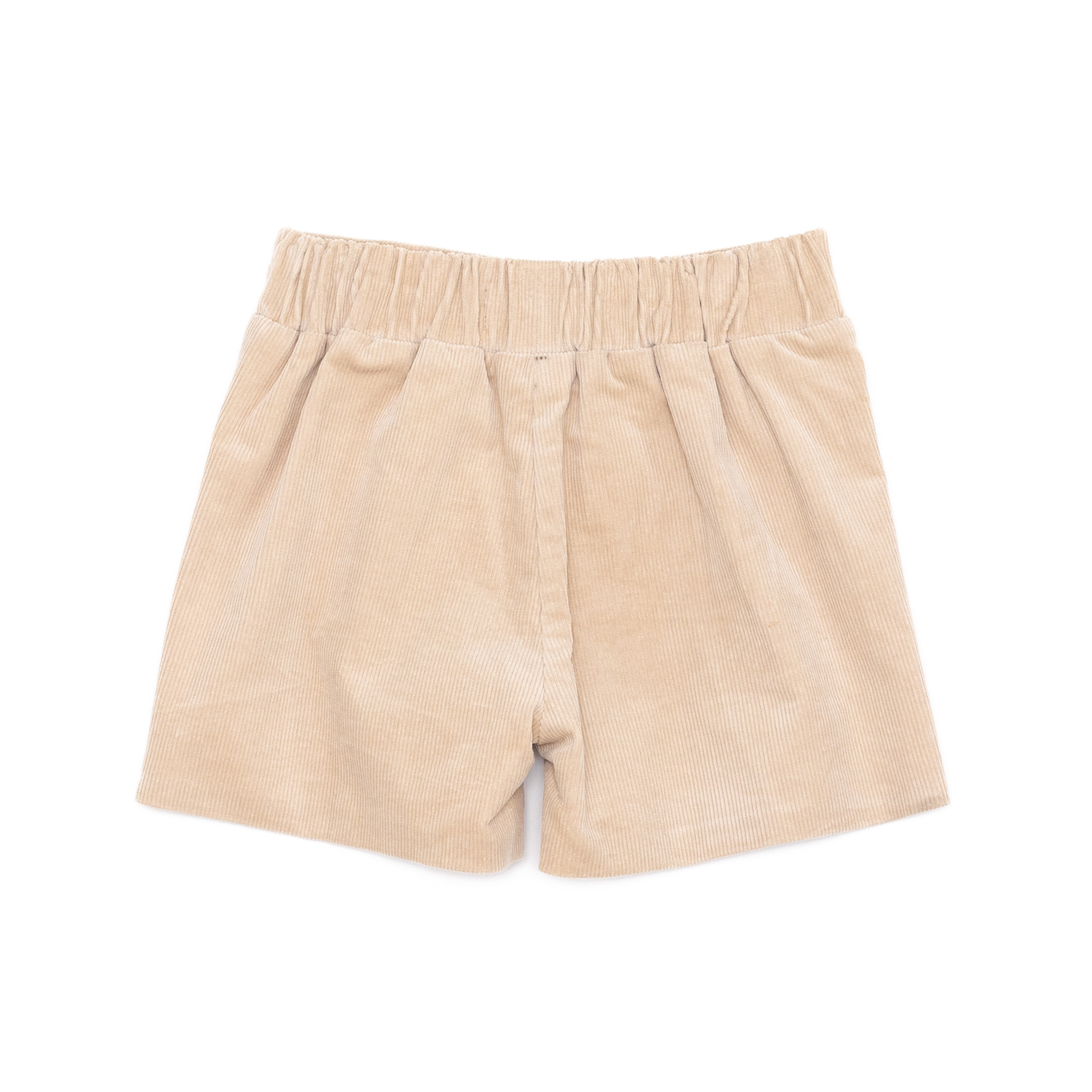 Henry Duvall Robert Shorts in King’s Way Khaki Corduroy, classic fall toddler boys dress shorts with flat front and elastic back, perfect for pairing with gingham shirts and sibling sets