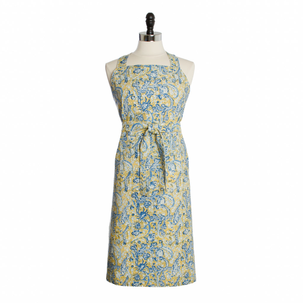 La Mer Apron in Blue & Yellow
