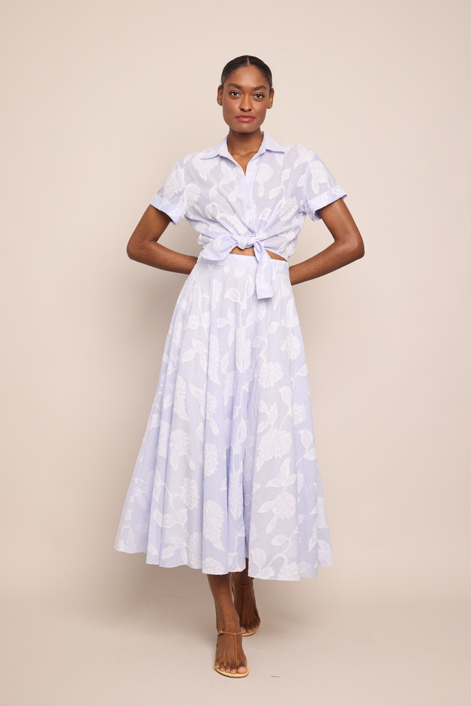 Carolina Skirt in Floral Clip Jacquard
