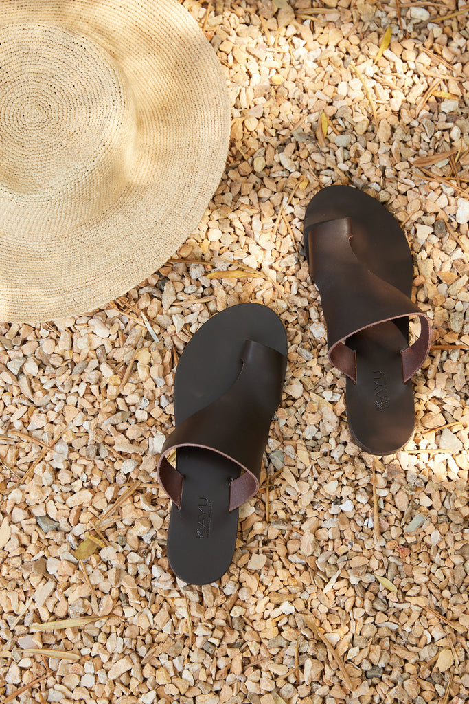 Hera Vegetable Tanned Leather Sandal in Brown