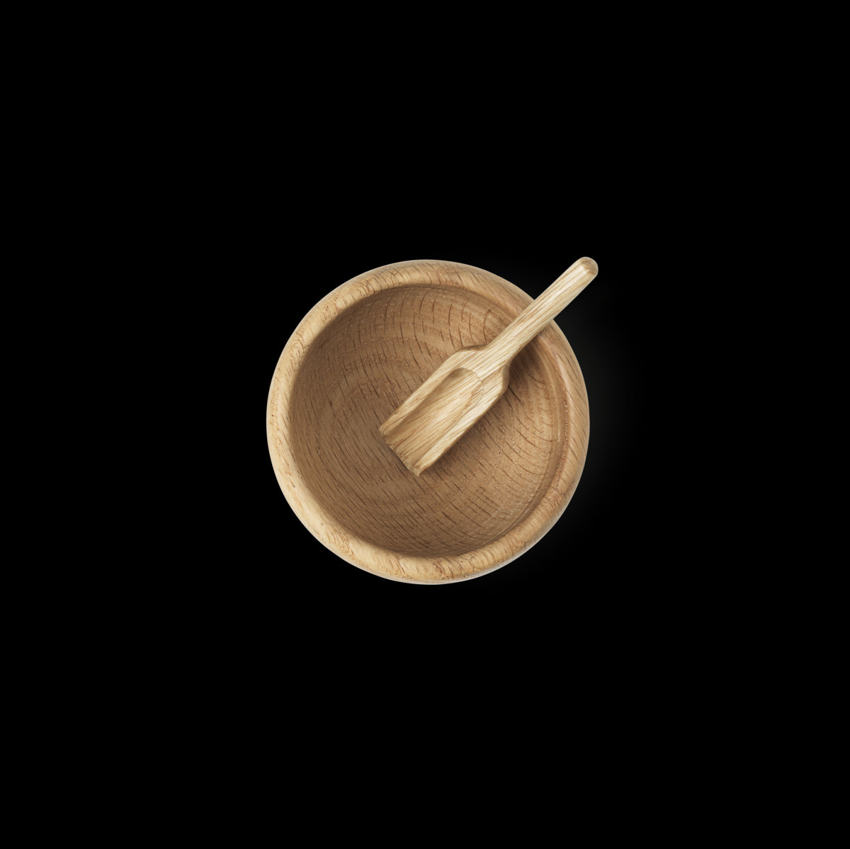 Salt Cellar With Spoon Oak