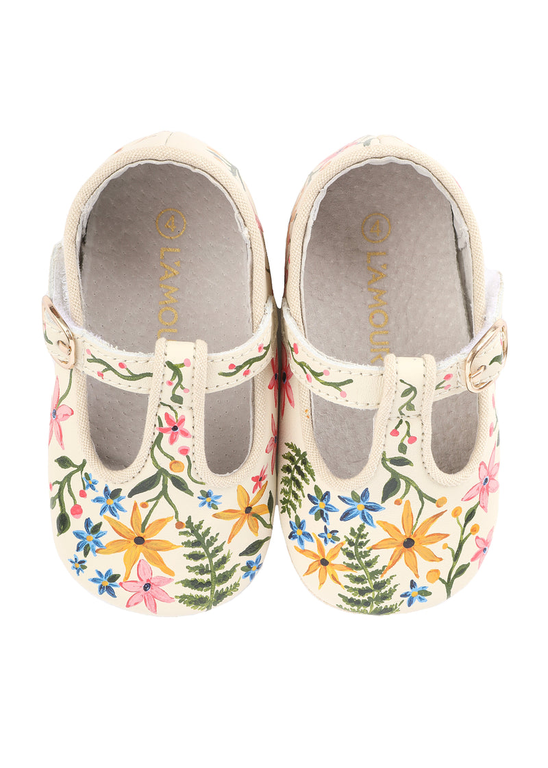 Wildflower Hand-Painted Baby Shoes