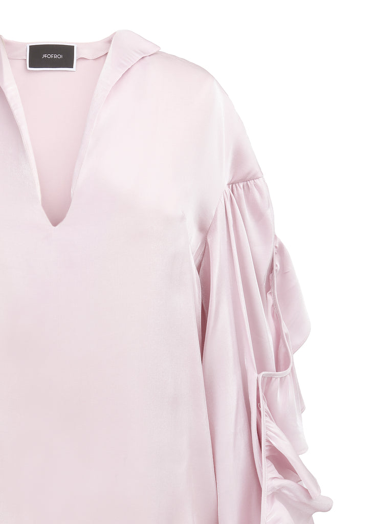 Liquid Ruffle Rose Tunic Blouse