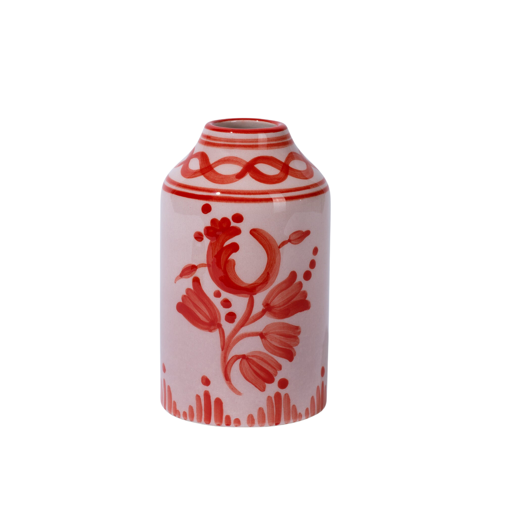 Genie in a Bottle Vase in Baby Lilac & Red Floral