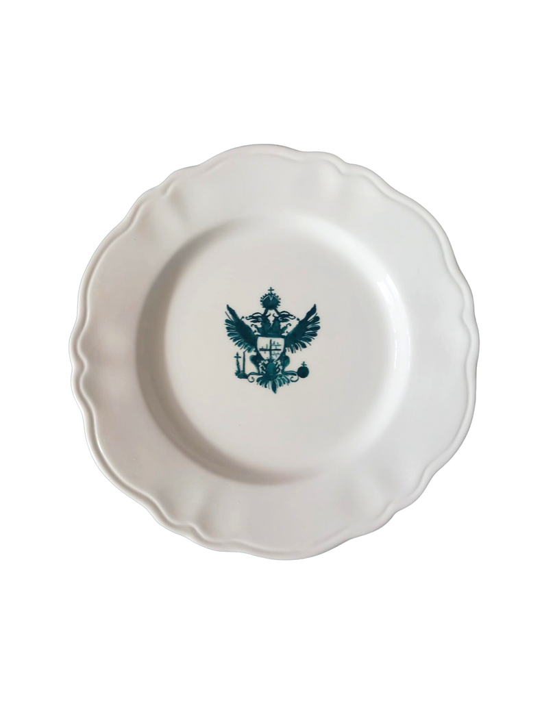 Hand-Painted Crest Plate, Set of 6