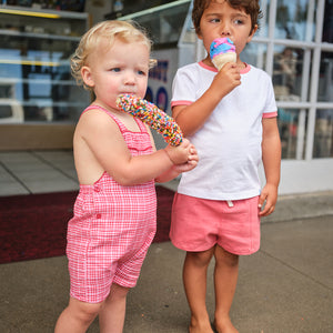 Baby Poppy Gingham Short Overall
