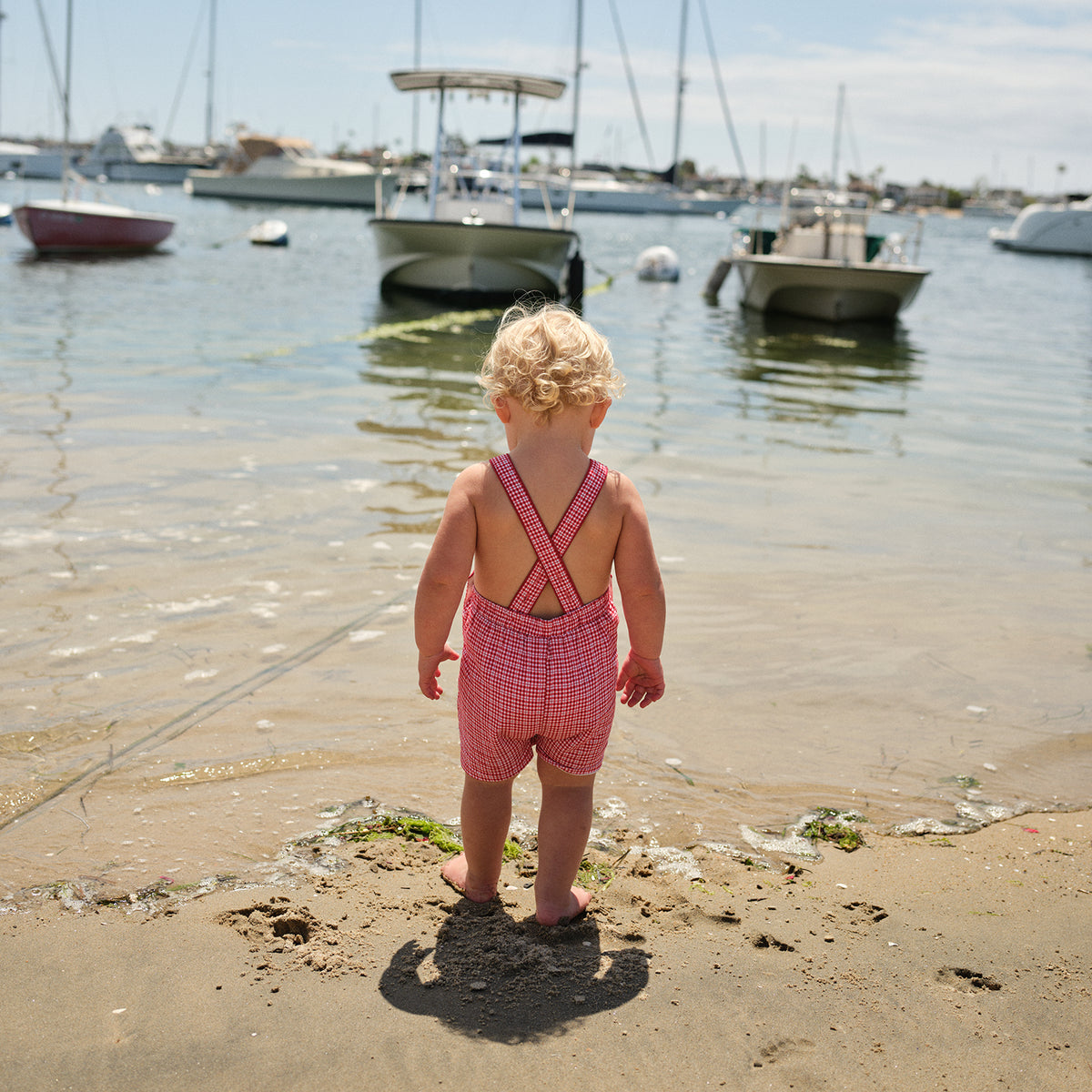 Baby Poppy Gingham Short Overall
