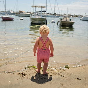 Baby Poppy Gingham Short Overall