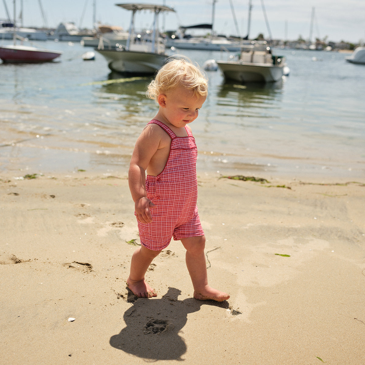 Baby Poppy Gingham Short Overall