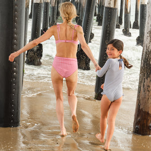 Women’s Poppy Gingham High Waist Bikini Bottom