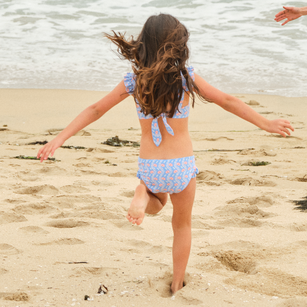 Girl’s Blue Primrose Tie Back Bikini