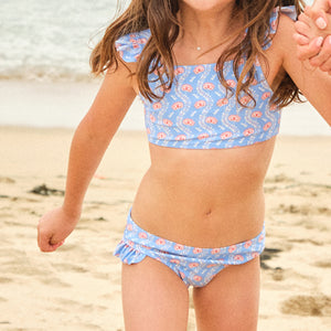 Girl’s Blue Primrose Tie Back Bikini