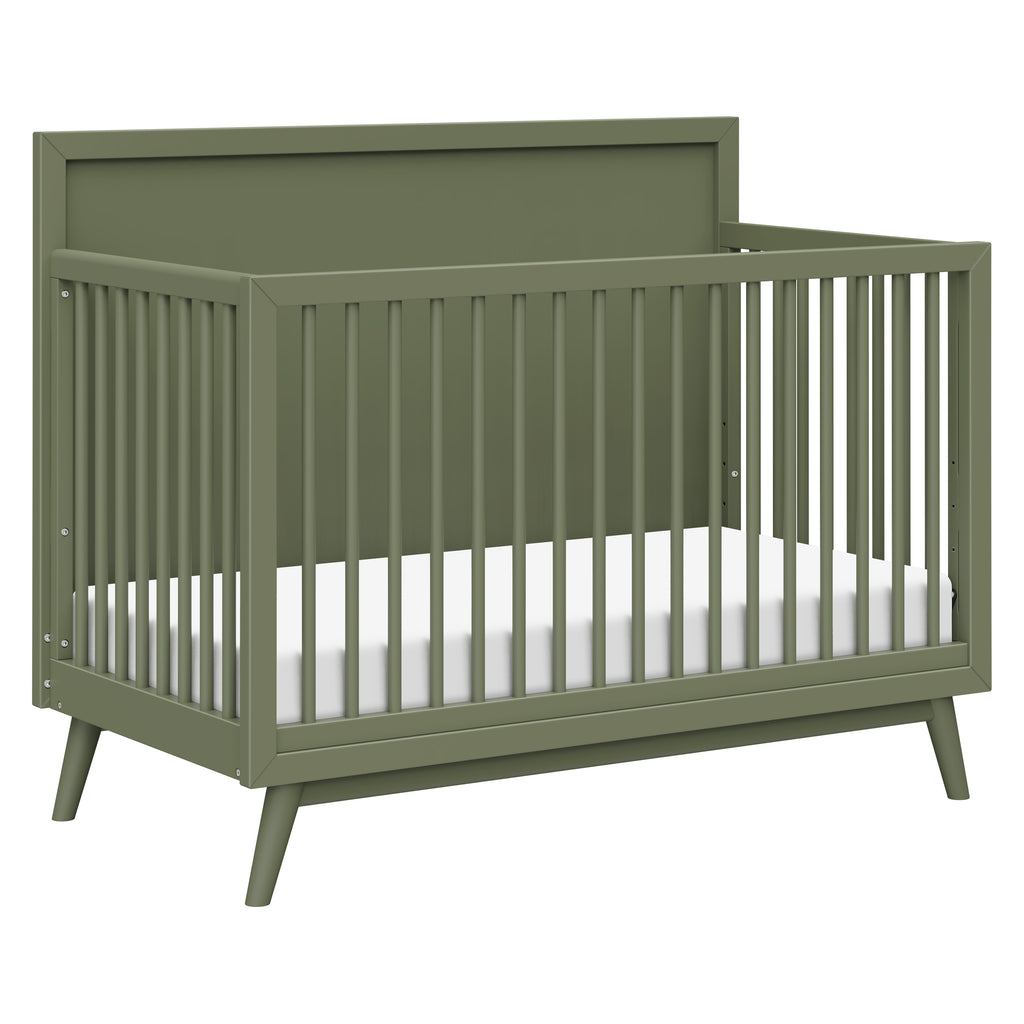 Palma 4-in-1 Convertible Crib with Toddler Bed Conversion Kit in Olive