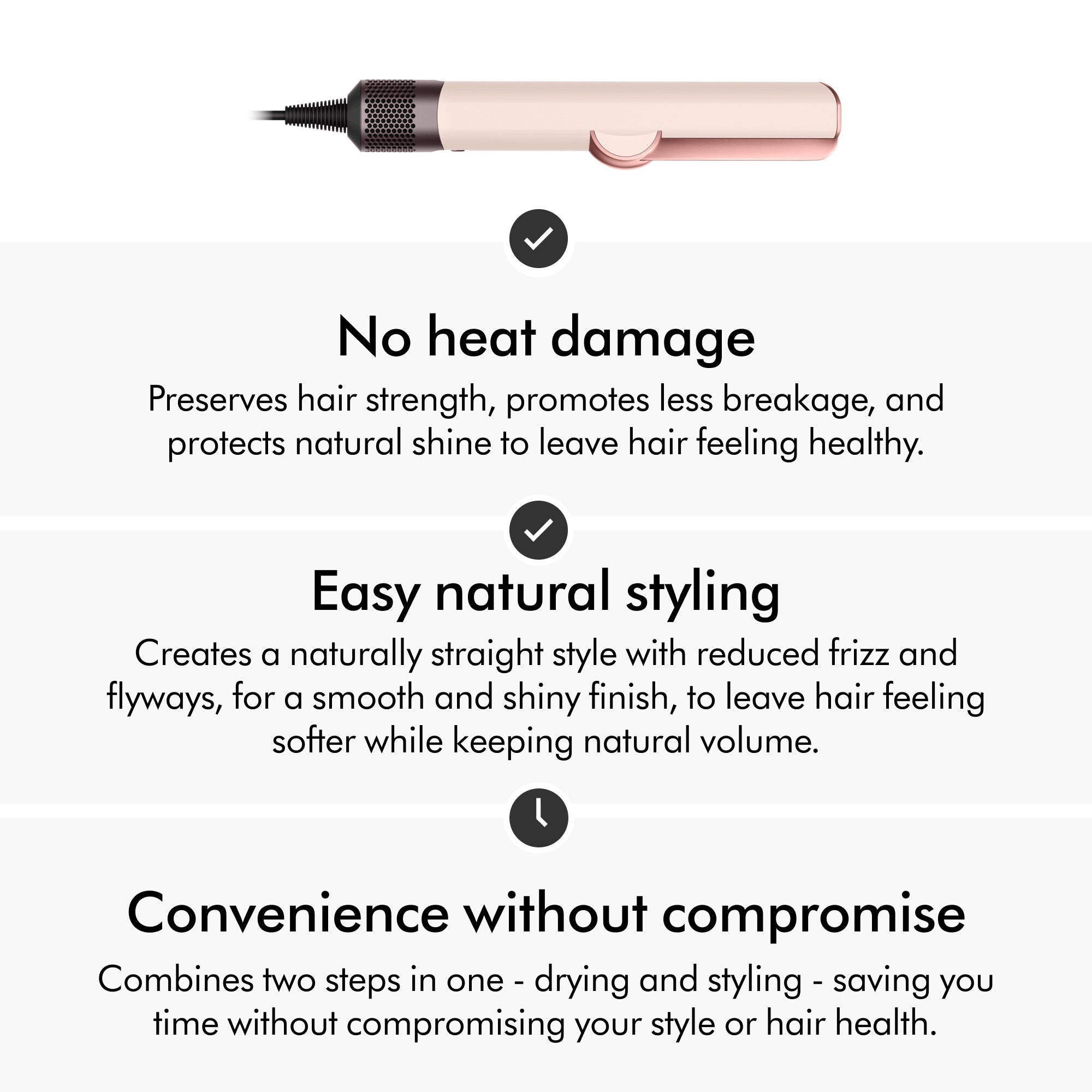 Airstrait Straightener in Ceramic Pink & Rose Gold
