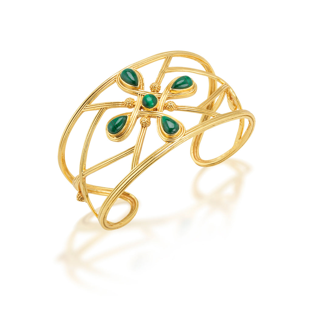 Monique Gem Cuff in Malachite