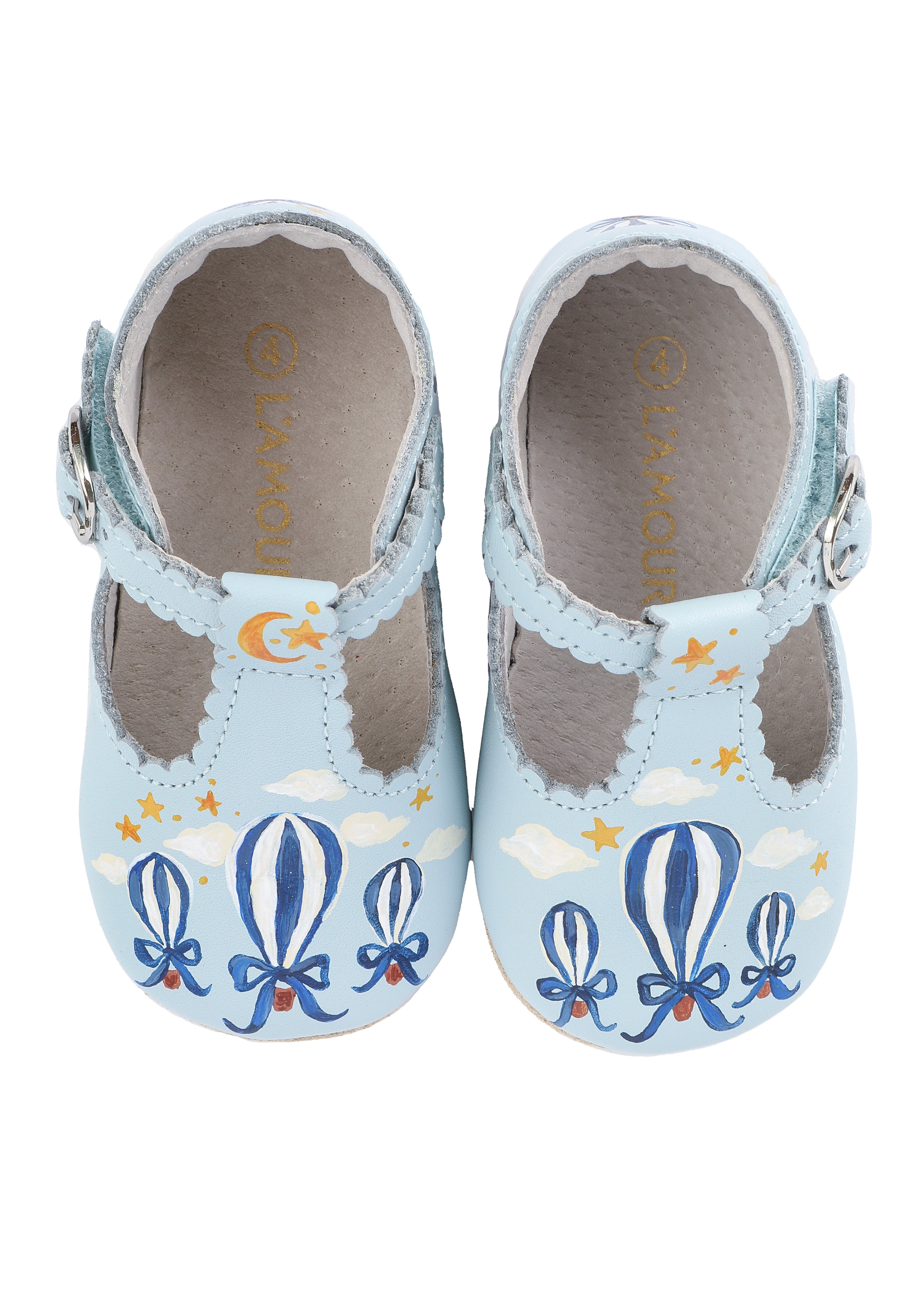 Hot Air Balloon Hand-Painted Baby Shoes