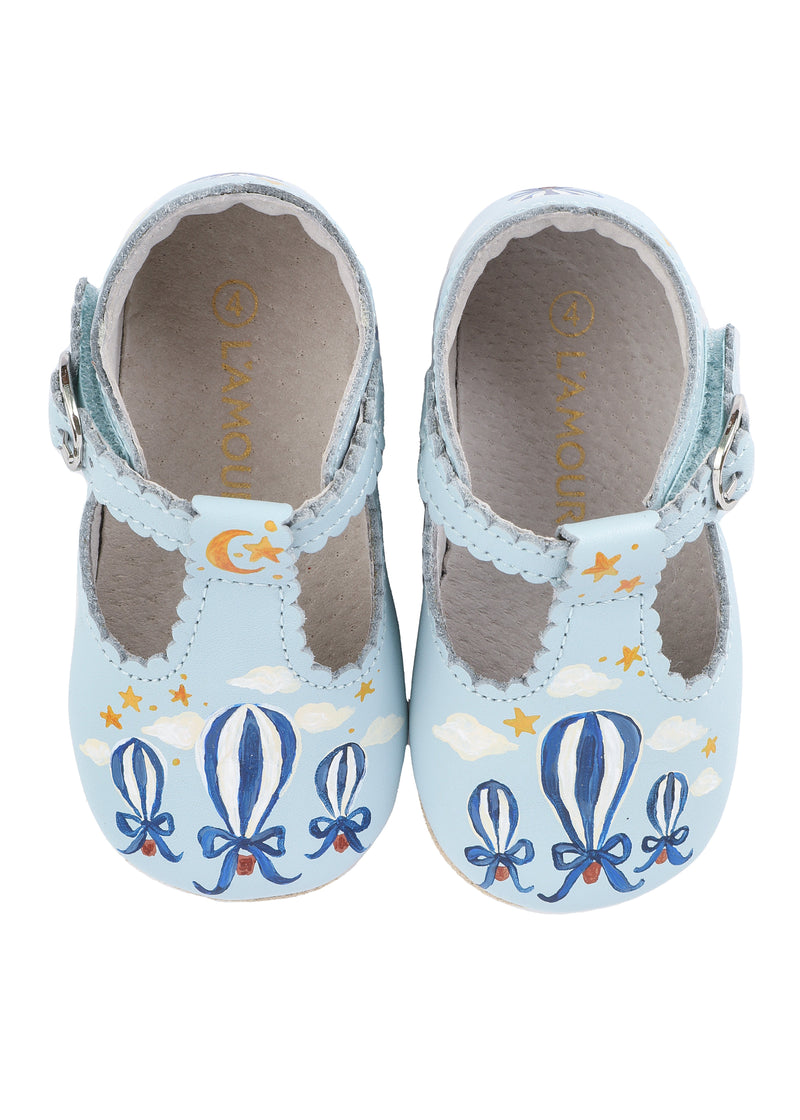 Hot Air Balloon Hand-Painted Baby Shoes