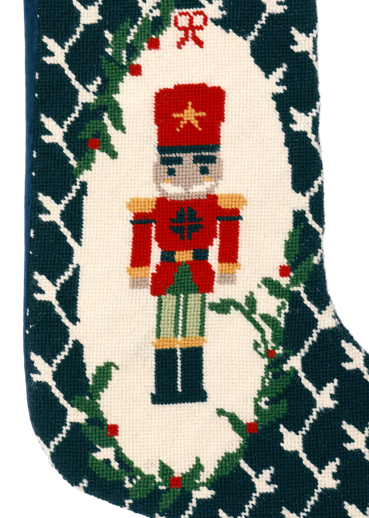 Velvet Cuff Nutcracker Stocking