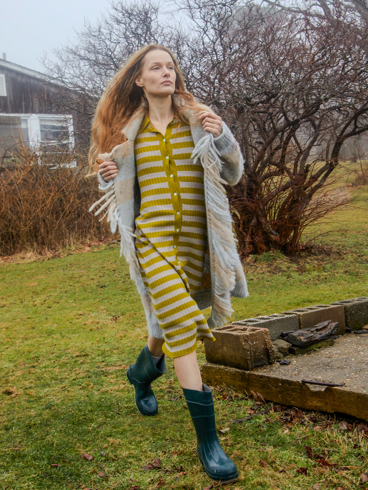 Morrissey Textured Stripe Dress Dress Lingua Franca