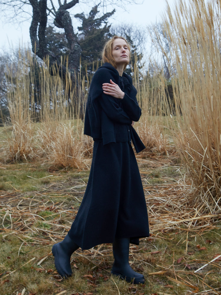 Brushed Wool A-Line Skirt Skirt Lingua Franca