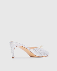 Veda 65 in White Satin Embellished