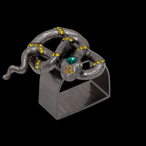 Snake Napkin Rings in Gunmetal, Set of Four