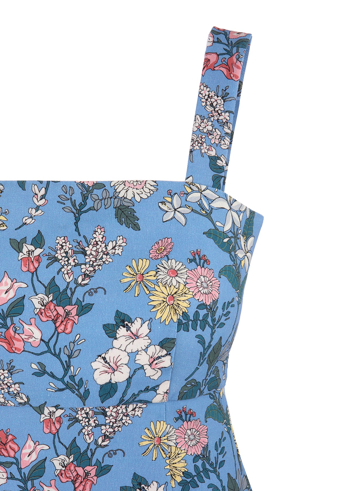 OTM Exclusive: Long Slip Dress in Blue Multi Floral
