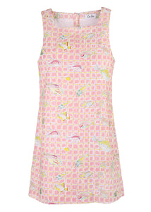 OTM Exclusive: Classic Mini Shift Dress in Pink Fishing Net