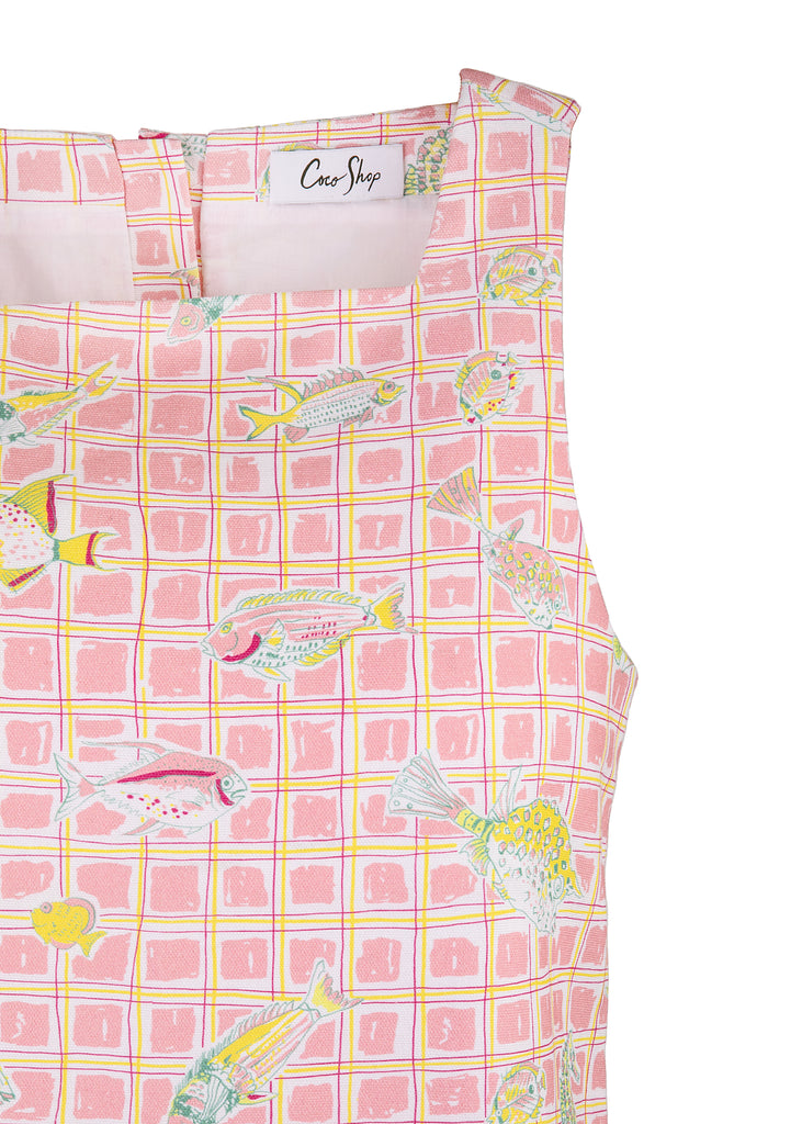 OTM Exclusive: Classic Mini Shift Dress in Pink Fishing Net