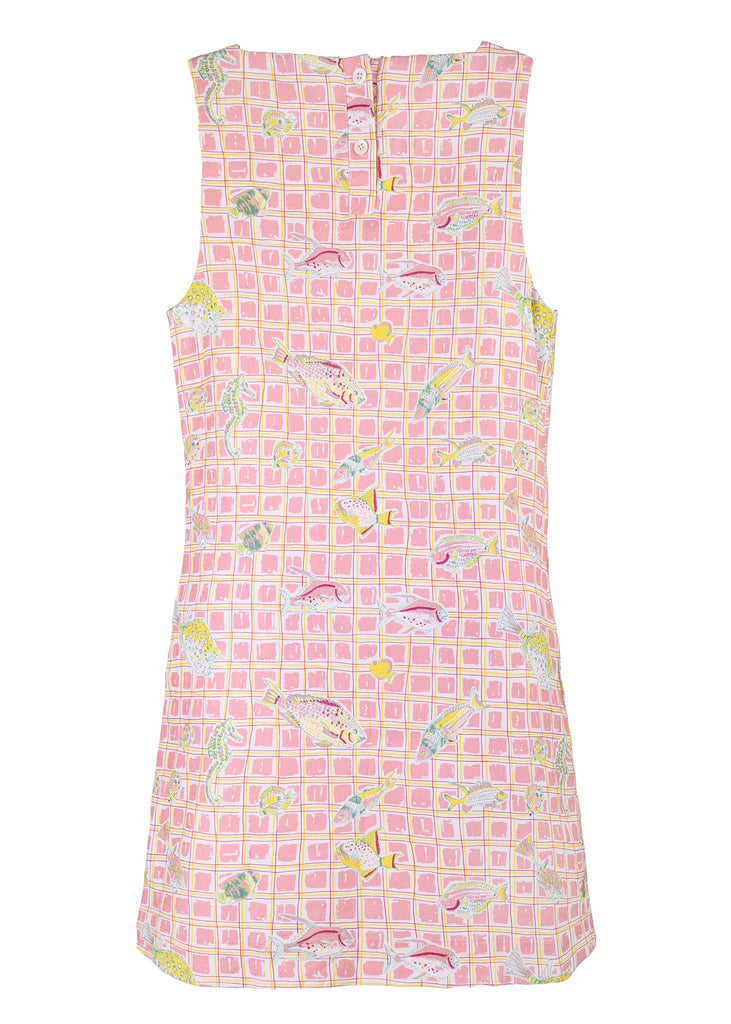 OTM Exclusive: Classic Mini Shift Dress in Pink Fishing Net