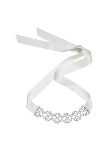 Lavinia Ribbon Tie in Crystal Cream