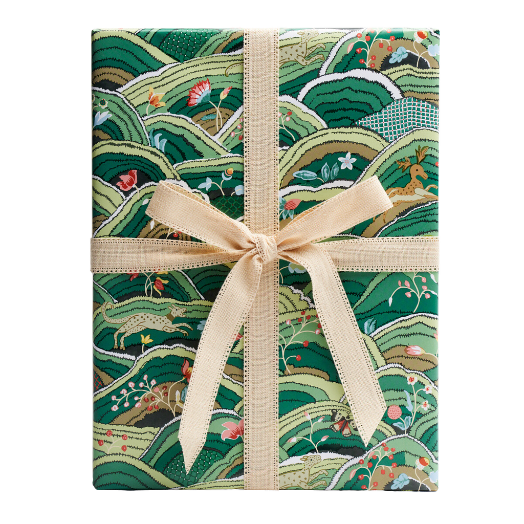 Rolling Hills Wrapping Paper In Green