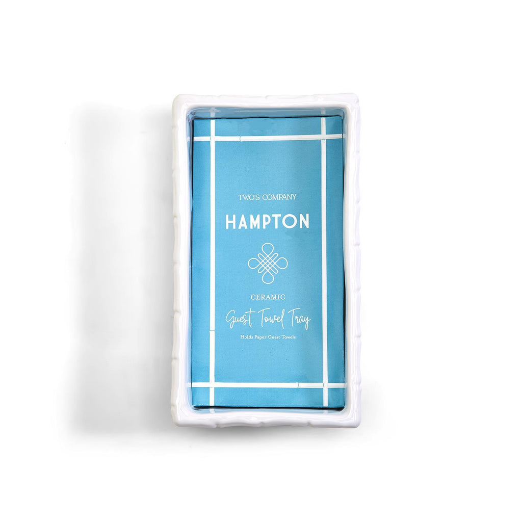 Hampton Faux Bamboo Fretwork Guest Napkin / Towel / Utensil Holder