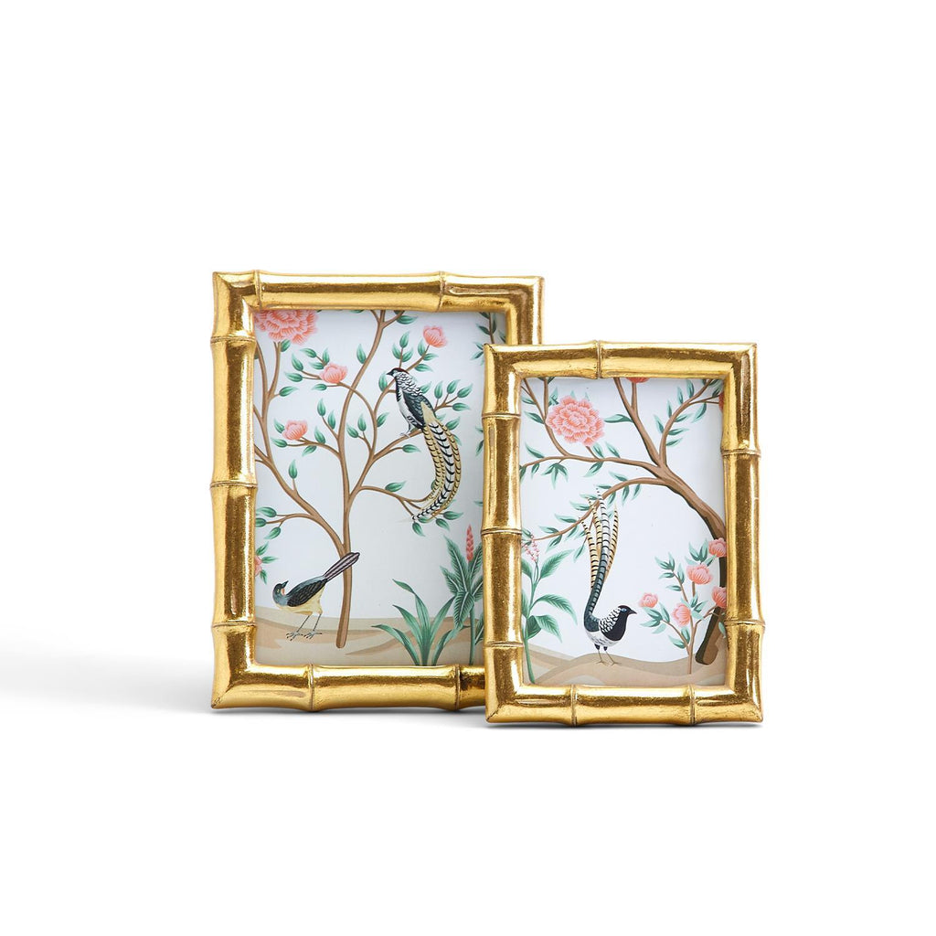 Gold Faux Bamboo Photo Frame, Set of 2