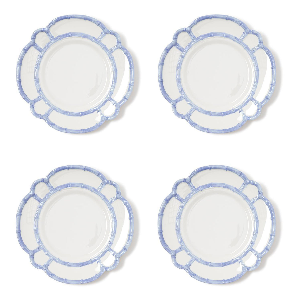 French Blue Bamboo Touch Dinner Plate, Set of 4