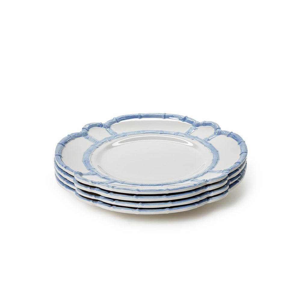 French Blue Bamboo Touch Dinner Plate, Set of 4