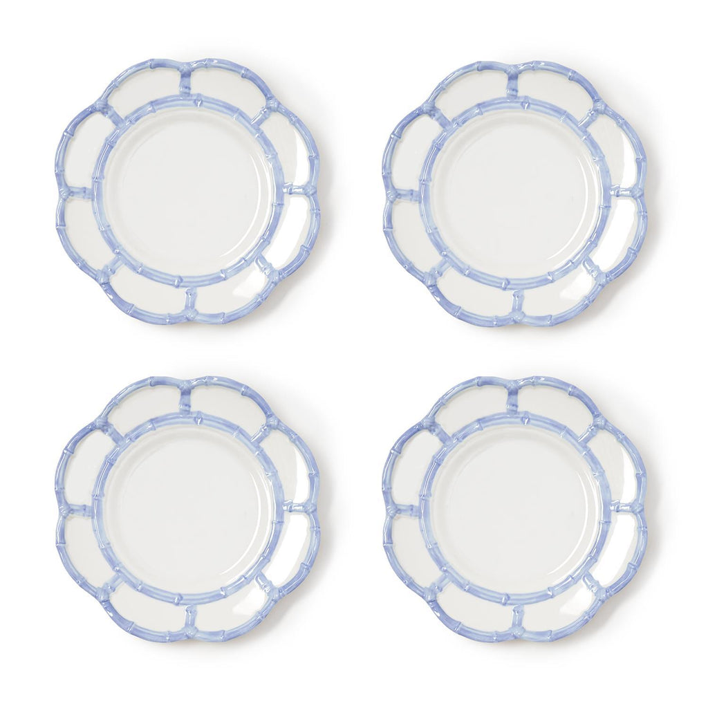 French Blue Bamboo Touch Salad & Dessert Plate, Set of 4