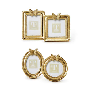 Golden Butterfly Gold Leaf Finish Photo Frames, Set of 4
