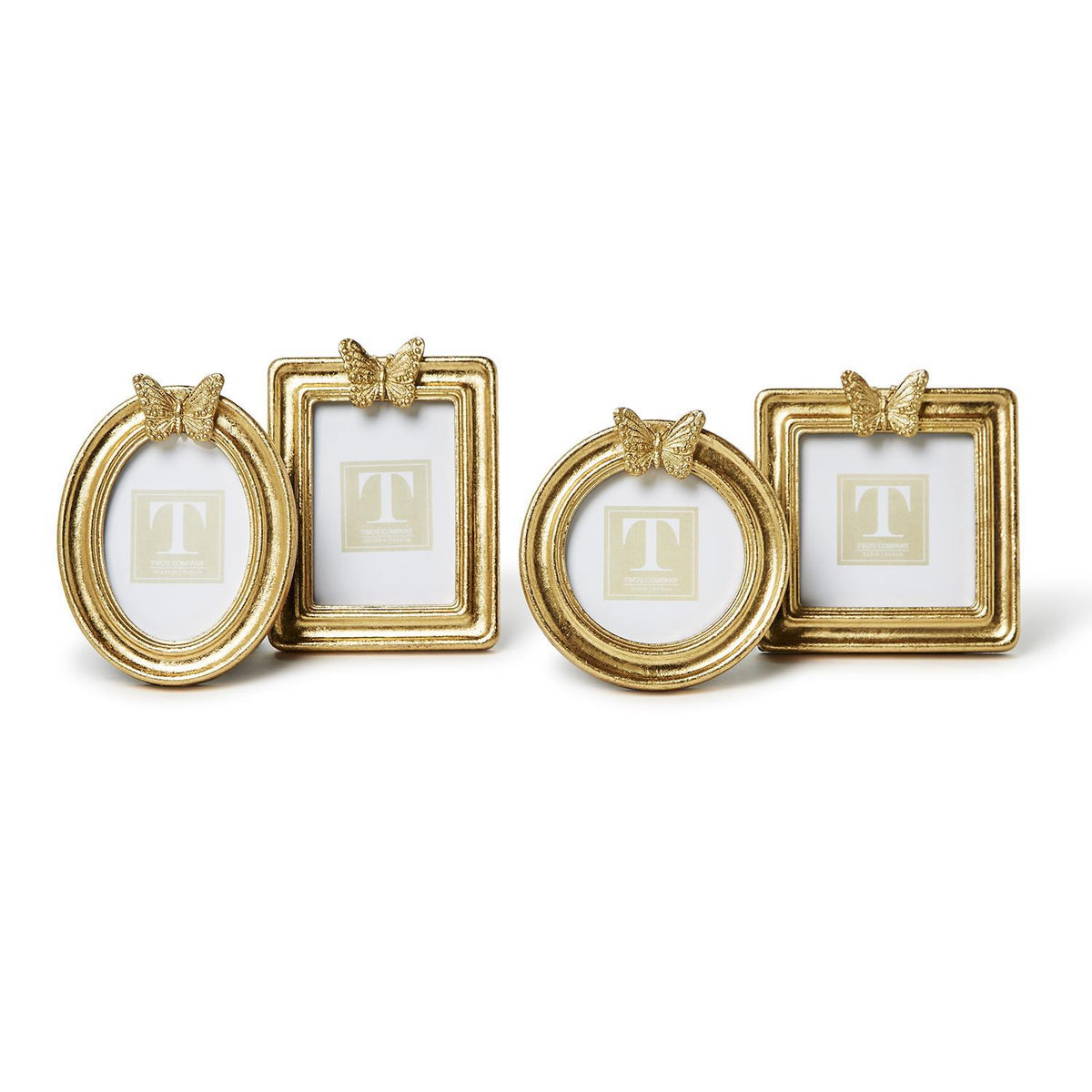 Golden Butterfly Gold Leaf Finish Photo Frames, Set of 4