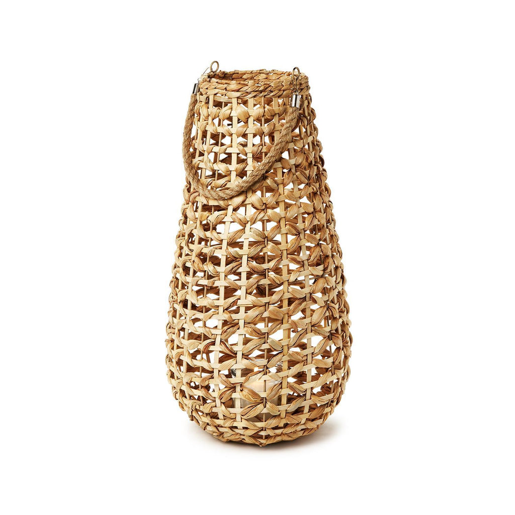 Large Water Hyacinth Vase & Candleholder with Removeable Glass Liner