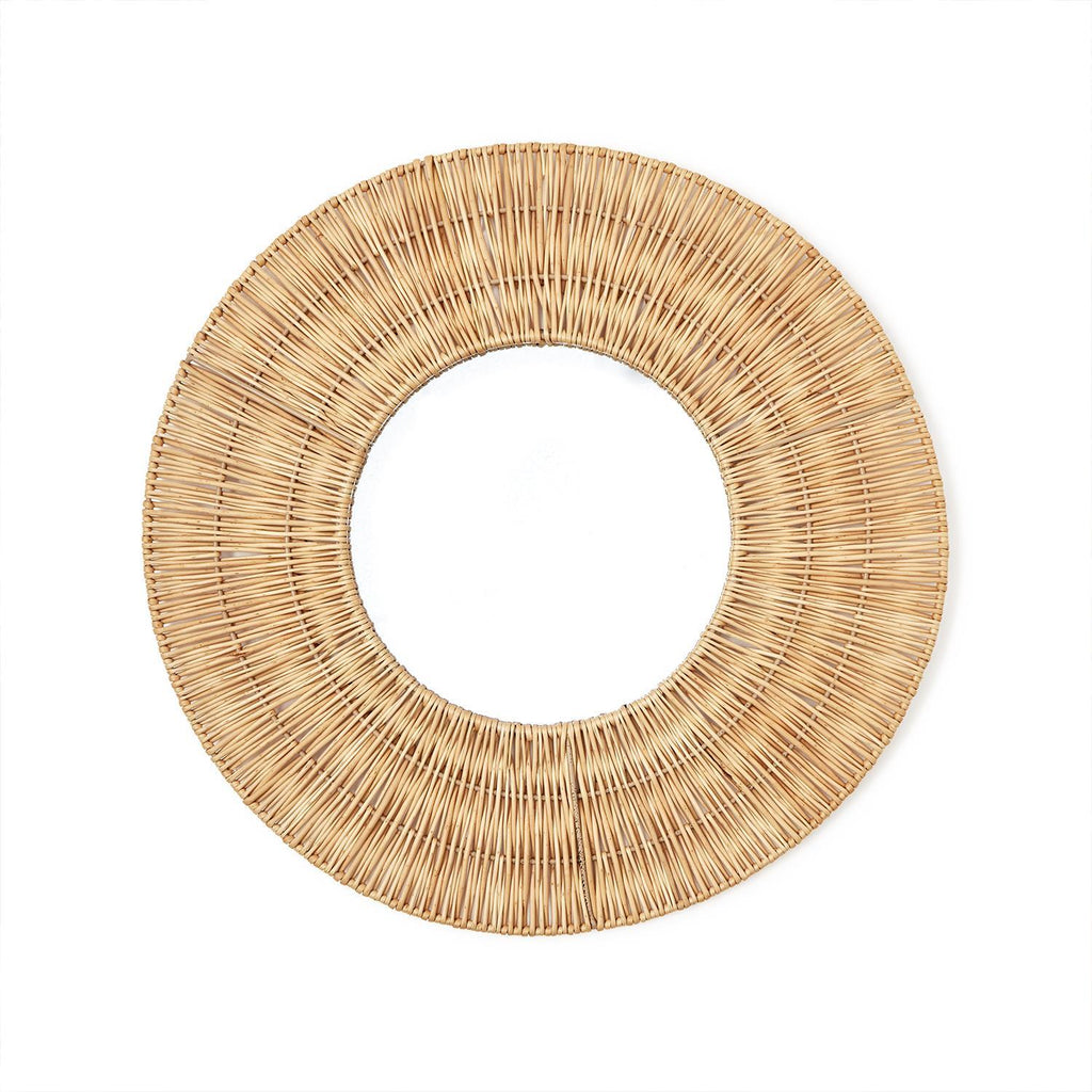Circular Wicker Wall Mirror