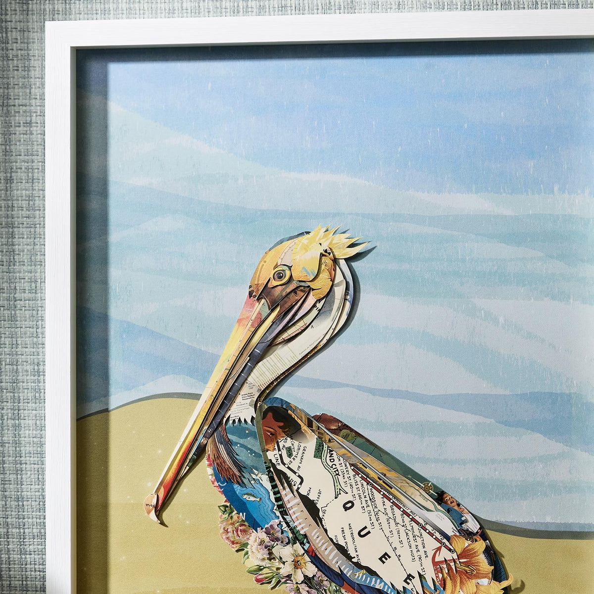 Pelican Paper Collage Wall Art