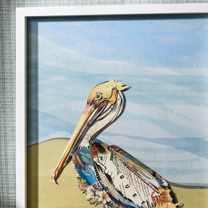 Pelican Paper Collage Wall Art