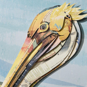 Pelican Paper Collage Wall Art