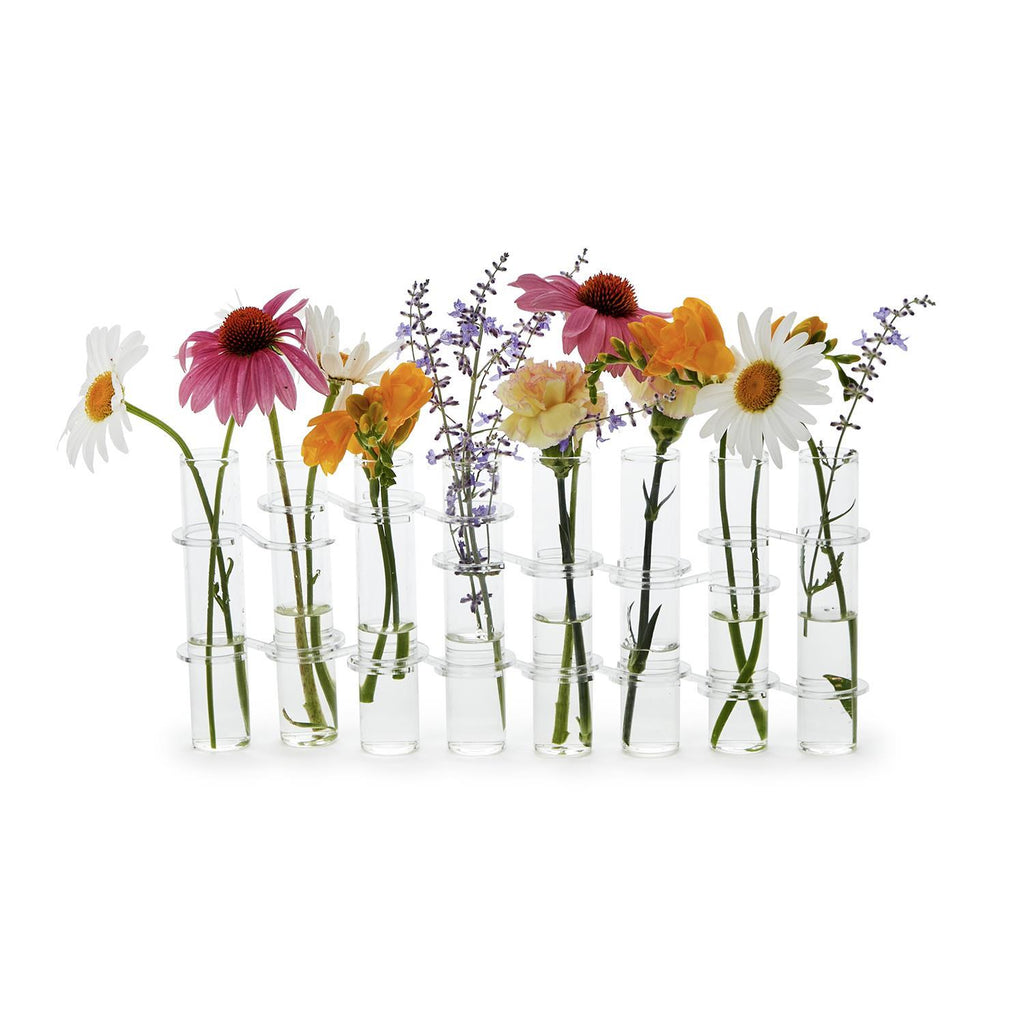 Hinged Tube Flower Vase & Arranger in Gift Box, Set of 8