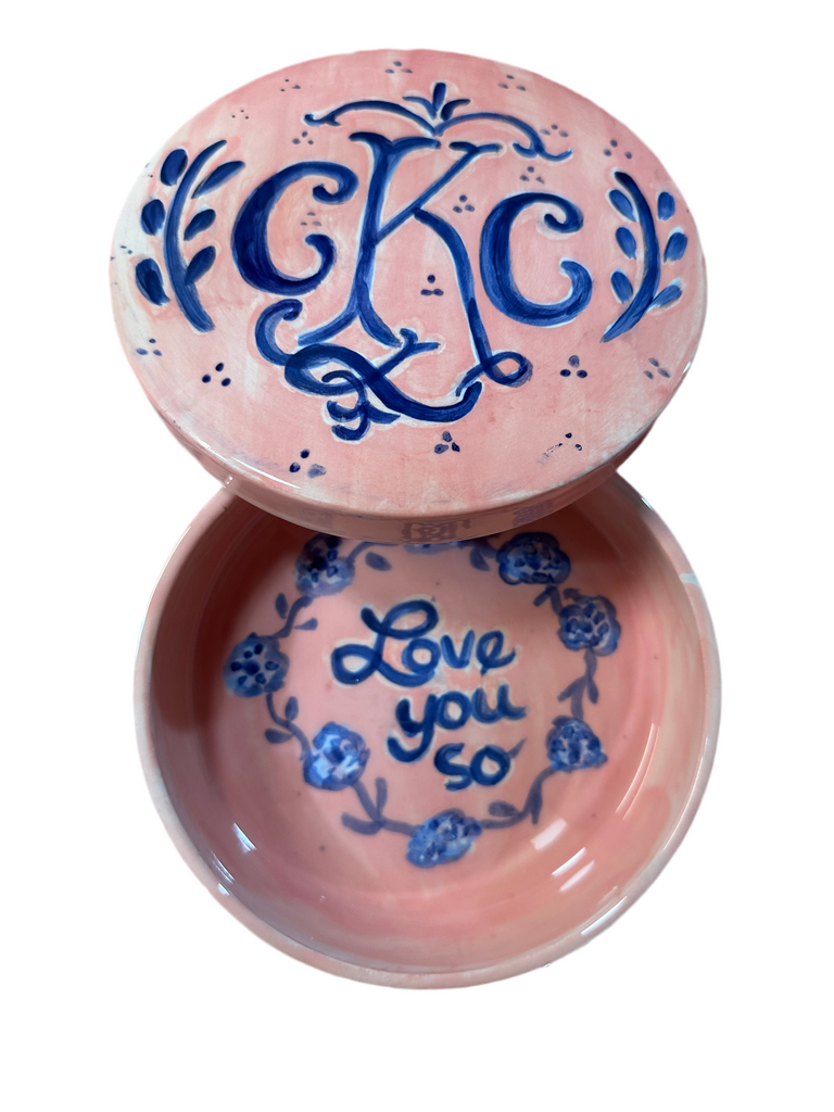 Round Keepsake Box (Pink and Blue) - Premium from Tricia Lowenfield Design