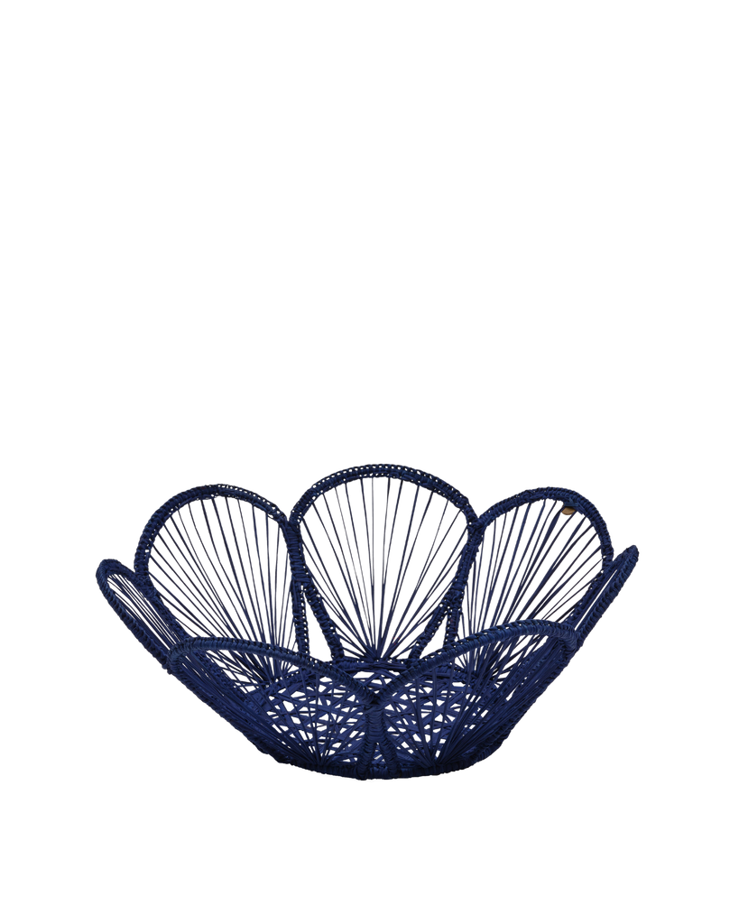 David Hicks Floral Basket in Blue