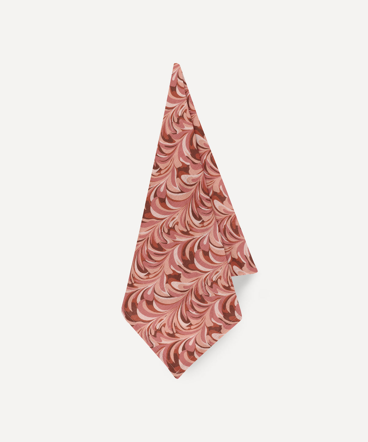 Rebecca Udall, Contemporary Whimsical Marble Linen Napkin, Pink Red cut out