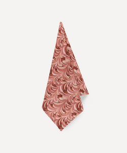 Rebecca Udall, Contemporary Whimsical Marble Linen Napkin, Pink Red cut out